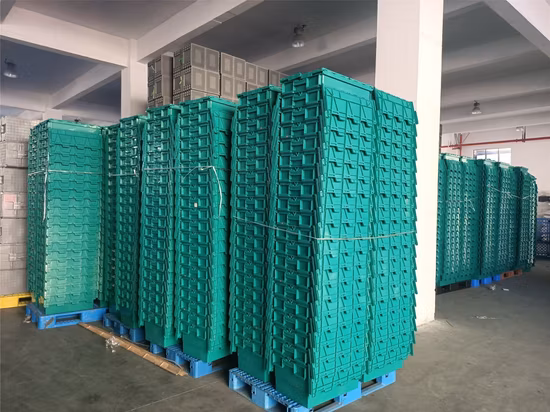 Caja móvil de plástico plegable, apilable, de material PP